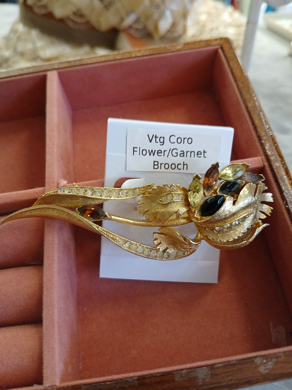Vintage Coro Gold Floral Brooch